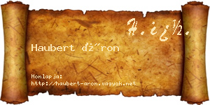Haubert Áron névjegykártya